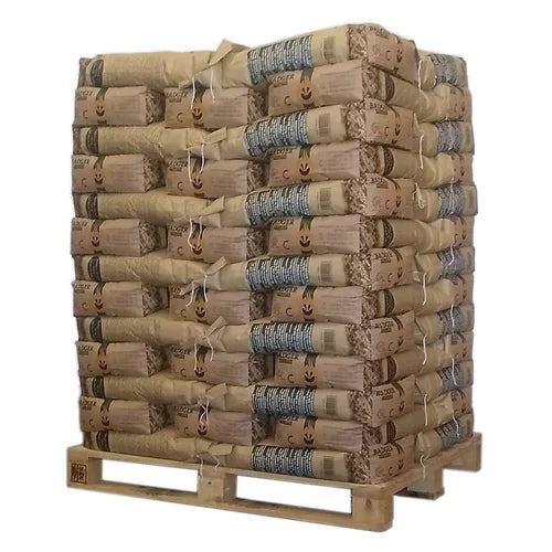 Pellet di Legno Belga Badger Pellets – Pallet da 975 kg (65 sacchi)