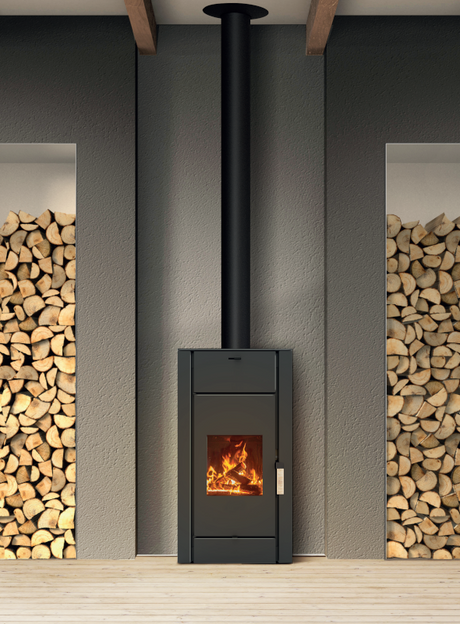 Stufa a legna Efesto Zanutta ventilata 11 kW nero