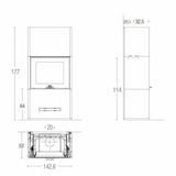 Piazzetta DAVOS MC 133/52 BL stufa caminetto a legna 14 kW