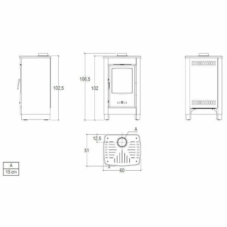 Superior Sibilla stufa a legna 8 KW