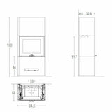 Piazzetta DAVOS MC 85/55 BL stufa caminetto a legna 11 kW