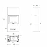 Piazzetta DAVOS MC 105/48 BL stufa caminetto a legna 12 kW