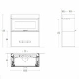 Piazzetta LUGANO MC 80/64 BL stufa caminetto a legna 11 kW