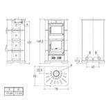 Piazzetta E900 M stufa a legna 13 kW con forno