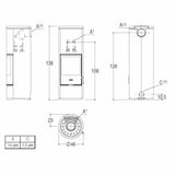 Piazzetta E924 H BCS stufa a legna scarico superiore base rotante