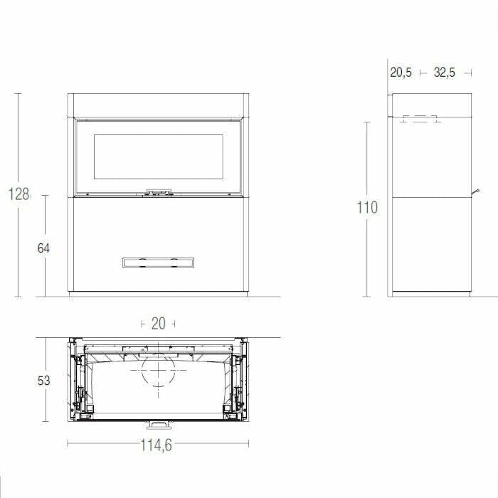 Piazzetta LUGANO MC 105/48 BL stufa caminetto a legna 12 kW