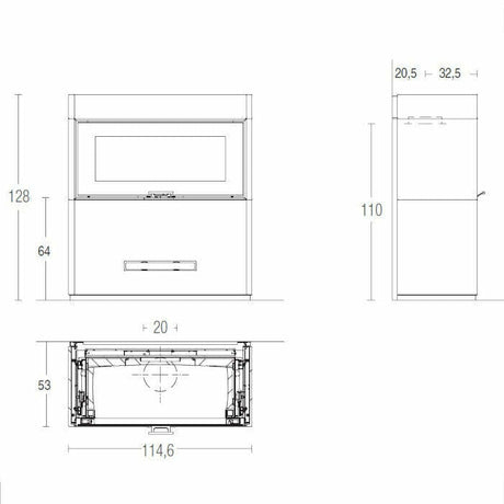 Piazzetta LUGANO MC 105/48 BL stufa caminetto a legna 12 kW