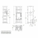 Piazzetta E928 C-M BCS stufa a legna 11,1 kW con bocchetta frontale