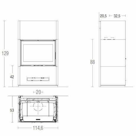 Piazzetta BERNA MC 105/48 BL stufa caminetto a legna 12 kW