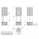 Piazzetta E929 C-H stufa a legna 7,9 kW con bocchetta frontale