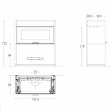 Piazzetta LUGANO MC 133/52 BL stufa caminetto a legna 14 kW