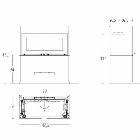 Piazzetta LUGANO MC 133/52 BL stufa caminetto a legna 14 kW