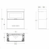 Piazzetta LUGANO MC 85/55 BL stufa caminetto a legna 11 kW