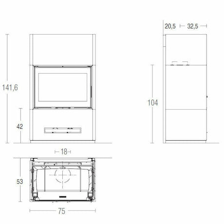 Piazzetta BERNA MC 65/60 stufa caminetto a legna 11 kW