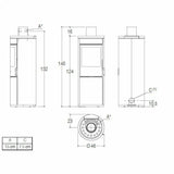 Piazzetta E924 A stufa a legna 7,2 kW scarico superiore base rotante
