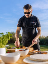 Stufa da giardino TOSCANA con forno per pizza, barbecue e affumicatore – in vero acciaio grezzo
