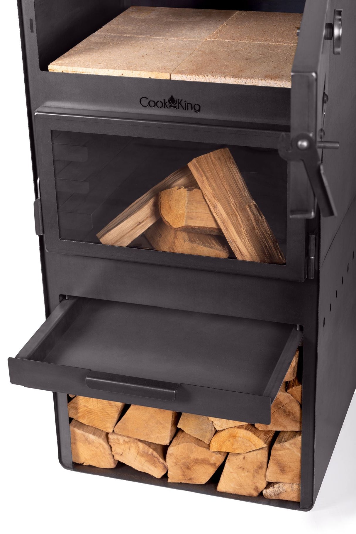 Stufa da giardino TOSCANA con forno per pizza, barbecue e affumicatore – in vero acciaio grezzo