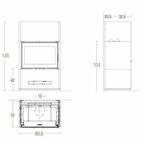 Piazzetta BERNA MC 80/64 BL stufa caminetto a legna 11 kW