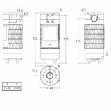 Piazzetta CIRCLE BCS stufa a legna scarico superiore base fissa