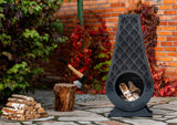 Camino da Giardino in Acciaio Naturale – 108 cm, Realizzato a Mano, Camino da Giardino NRW