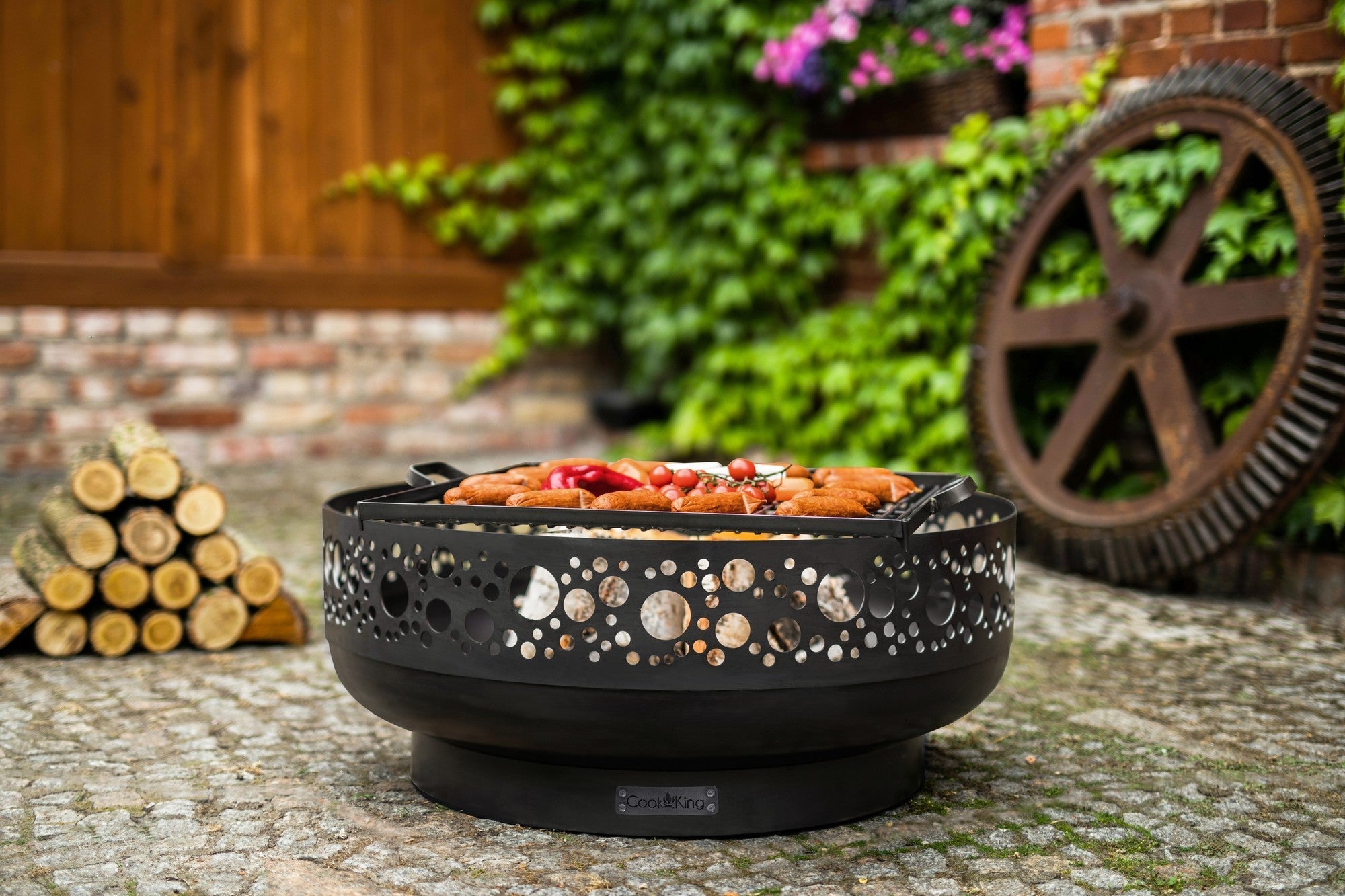 Braciere "Berlin" 80 cm in massiccio acciaio grezzo naturale