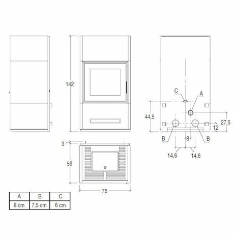 Piazzetta BERNA stufa caminetto a pellet 11 kW
