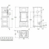 Piazzetta E928 C BCS stufa a legna 11,1 kW con bocchetta frontale