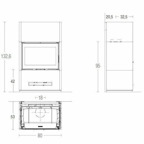 Piazzetta BERNA MC 70/51 stufa caminetto a legna 11 kW