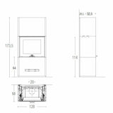 Piazzetta DAVOS MC 120/48 stufa caminetto a legna 14 kW