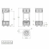 Piazzetta E929 C stufa a legna 7,9 kW con bocchetta frontale