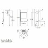 Piazzetta E129 M stufa a legna 7,9 kW