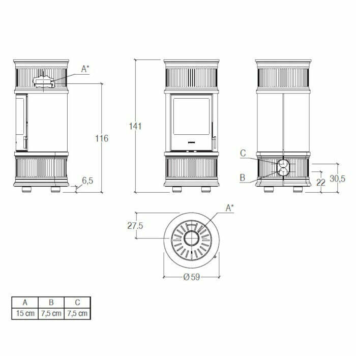 Piazzetta E929 C stufa a legna 7,9 kW