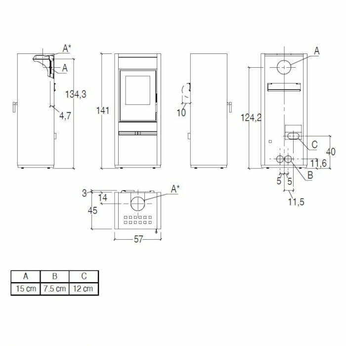 Piazzetta E128 A BCS stufa a legna 11 kW