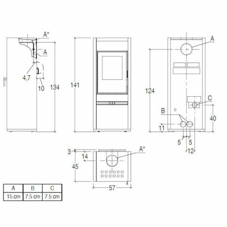 Piazzetta E928 A BCS stufa a legna 11,1 kW