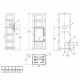 Piazzetta E928 C-M stufa a legna 11 kW con bocchetta frontale