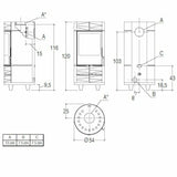 Piazzetta ROUND BCS stufa a legna 7,8 kW