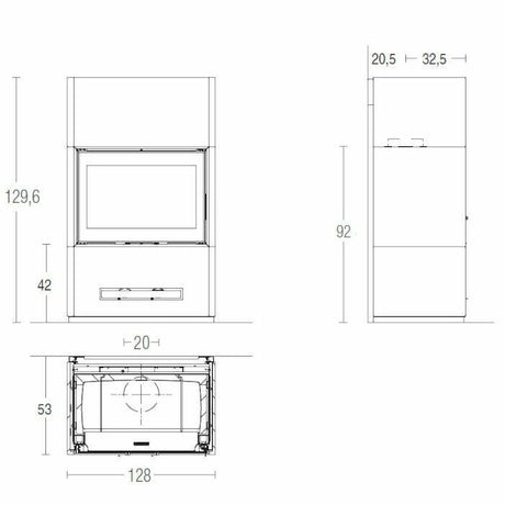 Piazzetta BERNA MC 120/48 stufa caminetto a legna 14 kW